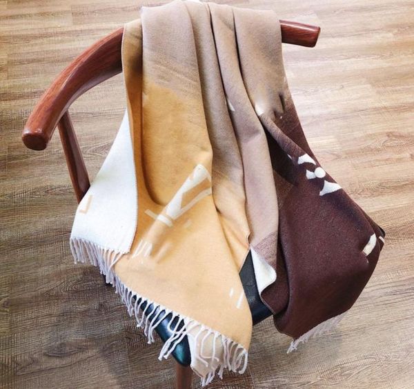 

brand designer 100 cashmere scarf women letter thicken warm soft autumn winter splicing ladies scarves shawl no box 7916413, Blue;gray