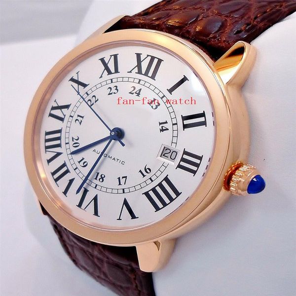 

store recommendation waterproof watch fashion xl 42mm auto 18k rose gold w-6701009 automatic movement mens292y, Slivery;brown