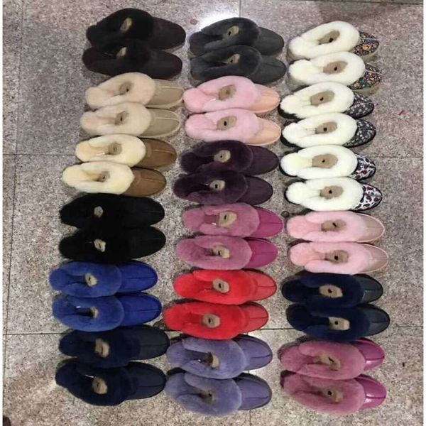 

designer australian men snow ugglies slippers woman classic tasman tazz fluff fuzz slide womens winter indoor flats australia fur furry plus, Black