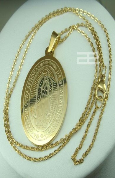 

ladies 18k 18ct yellow gold gp the virgin mary chain pendant necklace n2048786403, Silver