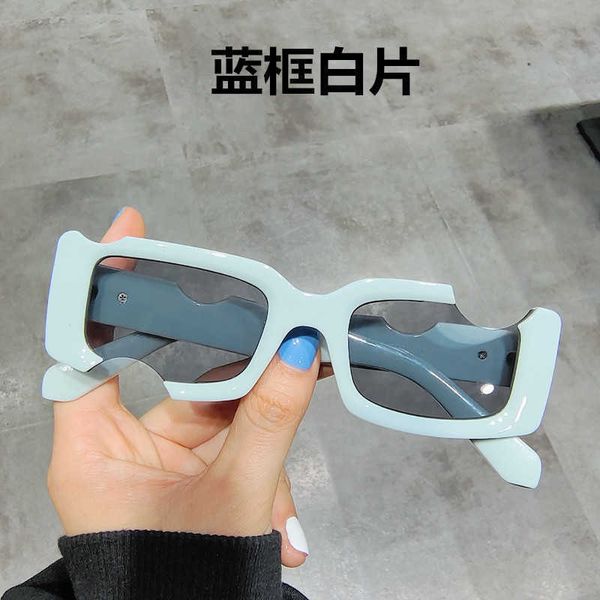 

2023 new fashion sunglasses fashion brand gap sunglasses personality hip hop broken copper, White;black