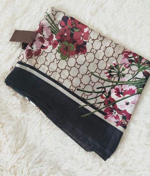 

100 silk scarf fashion print pattern ladies collar 18090cm designer scarfs women outdoor beach shawl silk scarves1666797, Blue;gray