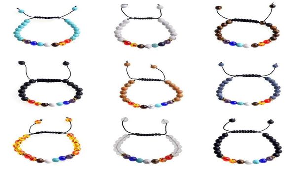 

seven chakra bracelets men and women fashion personality popular 2019 new listing essential oil diffusion yoga48695481624288, Black