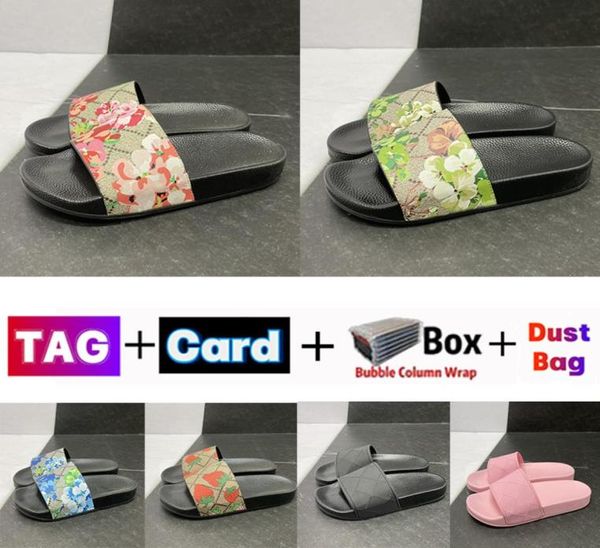 

designer slippers slides sandals flat slide mens womens luxury sandal with original box dust bag beach slipper platform rubber sho2150713, Black