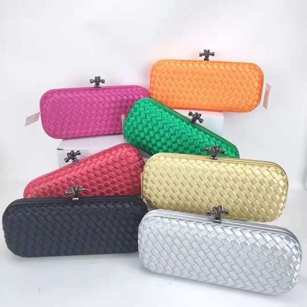 

evening bags dgpeafl tas tangan kunci buatan jahitan sutra wanita rantai flap rajut bahu clutch pesta makan malam 230905