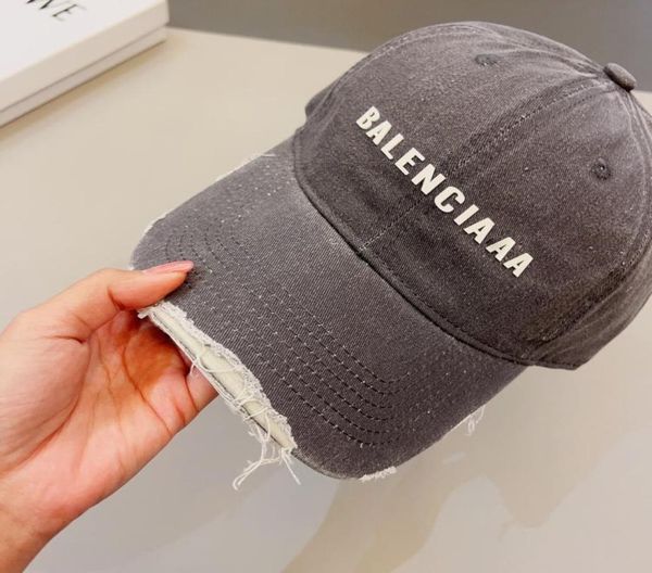 

summer denim material washed and worn designer ball cap couple holiday sports letter printing 5 colors casquette2971585, Blue;gray