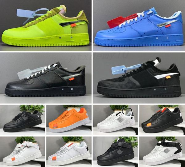 

2021 mens running shoes forcd 1 mca blue all silver metallic volt 2.0 low af1 black white green gner 36-45 sk054666785, Black;brown