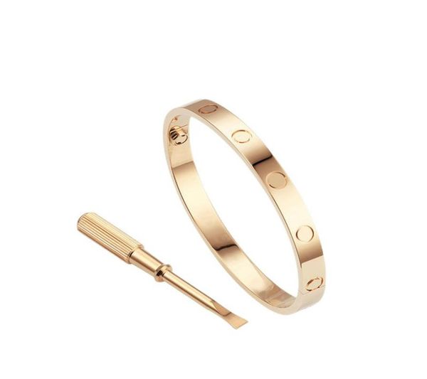 

gold silver rose love screw bracelet for woman 1621 designer bracelets luxury jewelry mens bangle classic 50 titanium steel allo8203197, Black