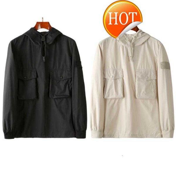 

men's jackets ghost piece smock anorak nylon hoodies outerwear armband men casual outdoor jacket jogging tracksuit, Black;brown