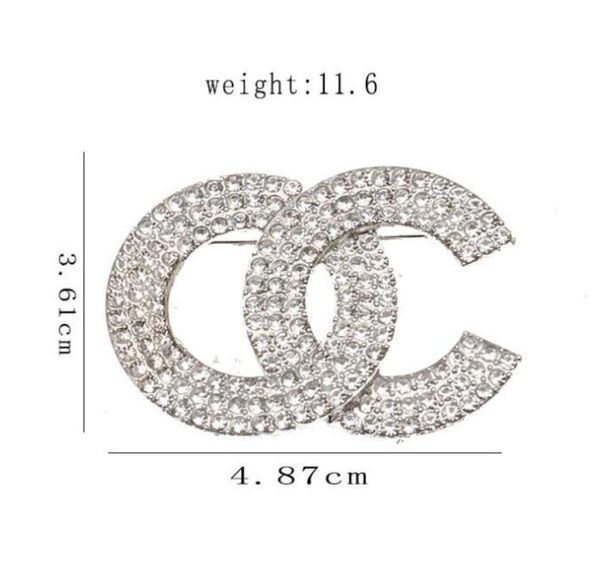 

2color luxury designer 18k gold plated letter brooches silver fashion womens sweater suit crystal pin clothing jewelry accessories8930171, Gray