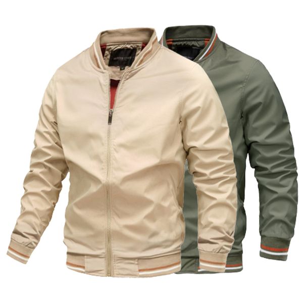 

men s jackets jaket bisbol ritsleting kasual pria jaket windbreaker kualitas tinggi mantel olahraga luar ruangan baseball untuk musim semi g, Black;brown