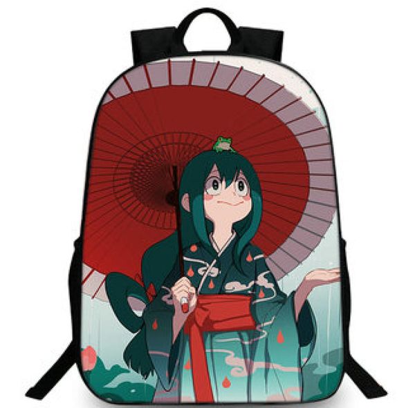 

kimono backpack my hero academia day pack school bag asui tsuyu packsack picture rucksack sport schoolbag outdoor daypack9969464