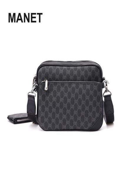 

manet luxury brand leather mens crossbody bag plaid pattern travel messenger bags for man satchel sling school bag 219647503