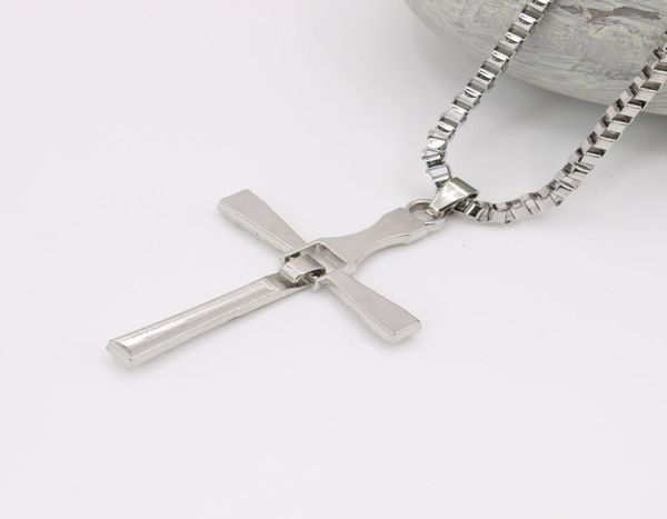 

necklacespendants fast and furious movie jewelry classic rhinestone pendant sliver cross necklaces pendants for men rxltx jgn31 dr8283535, Silver