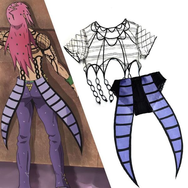 

jojo's bizarre adventure diavolo underwear cosplay jojo costume custom made any size halloween costumes and wig for adult243m, Black