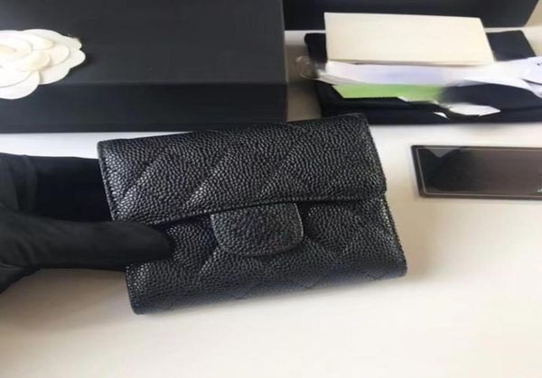 

cc wallet luxury designer wallet small purse card holder credit wallets women classic black quilted fashion genuine leather clamsh1353000, Red;black