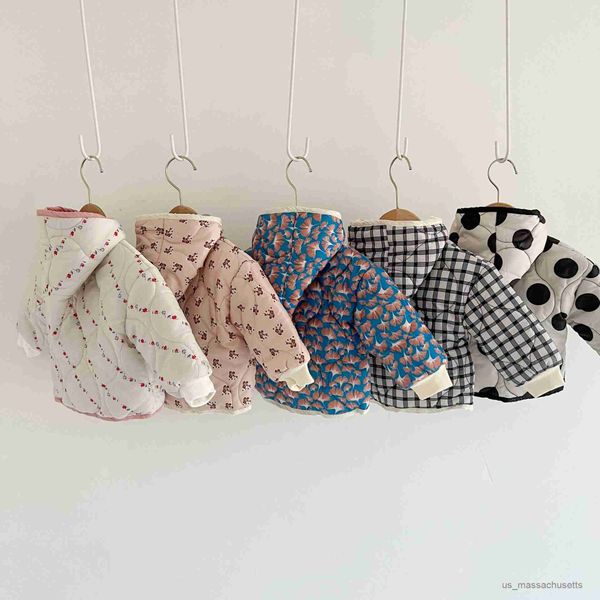 

down coat 0-3y winter girls infant floral thickened coat newborn baby boys fashion warm zipper jacket r230905, Blue;gray