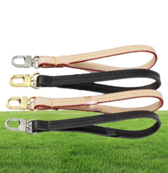 

bag parts replacement real vachetta calf leather wristlet holder strap for designer toilet pouch toiletry kit zippy cl3735167, Black