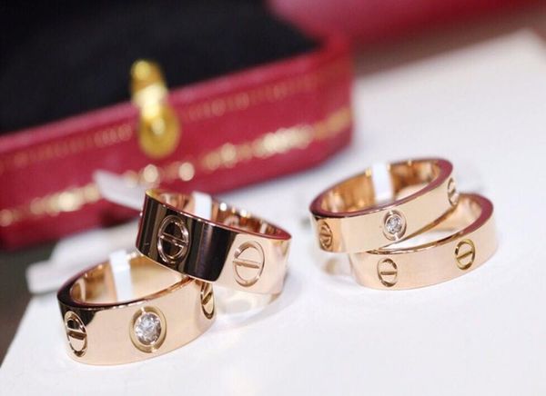 

love series student ring titanium steel men and women ring 18k rose gold couple ring fashion simple famous brand designer jewelry 5404162, Silver