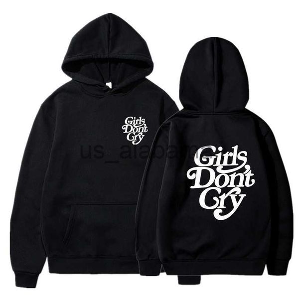 

men's hoodies sweatshirts funny men women hoodies sweatshirts girls don't cry letter printed plus fleece cool pullover couple fash, Black