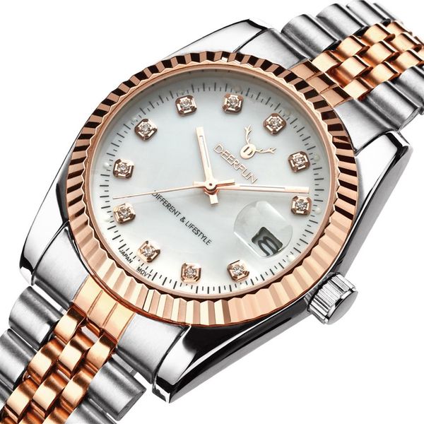 

fashion steel metal band rose gold bracelet watch for men and women gift dress watches relogio masculino208q, Slivery;brown