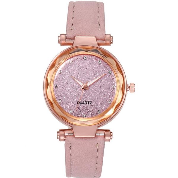 

casual star watch sanded leather strap silver diamond dial quartz womens watches ladies wristwatches manufactory whole290s, Slivery;brown