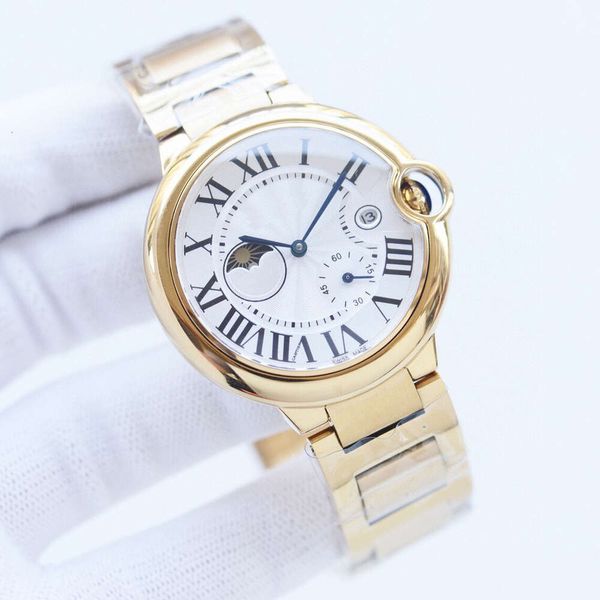 

designer women santos watch ballon bleu wristwatches white dial date un2s auto mchanical movement uhr montre carter prx luxe with box, Slivery;golden