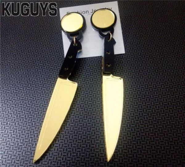 

2021 new fashion jewelry oberon acrylic knife long female earrings rock drop earrings dj ds brincos329o5693369, Silver
