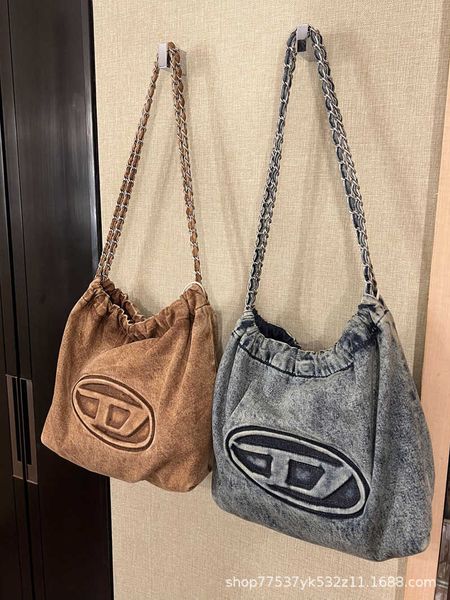 

luxury torysburchs designer leather handbags denim dingdang garbage wandering bag womensl argec apacityc hainc rossbodyb ucketb i