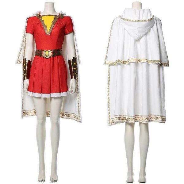 

shazam mary batson cosplay costume light-up flashing led dress full set2212, Black