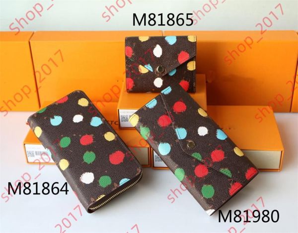 

yayoi kusama series women long wallet painted dots louisity zippy mens vuttonity wallets card holder coin purse designer mini clut8978050, Red;black