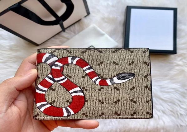 

genuine leather tiger card holders graffiti bag coin purses interior slot luxury designer wallets men fashion handbag little bee w6554231, Brown;gray