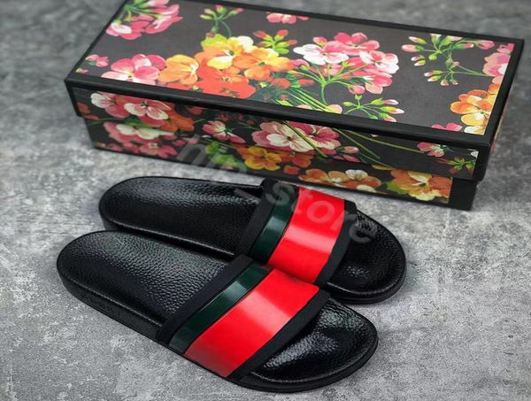

luxury italy classic style slippers designer women slippers strawberry print fashion mens rubber sandal men women slipper flat sho8213581, Black