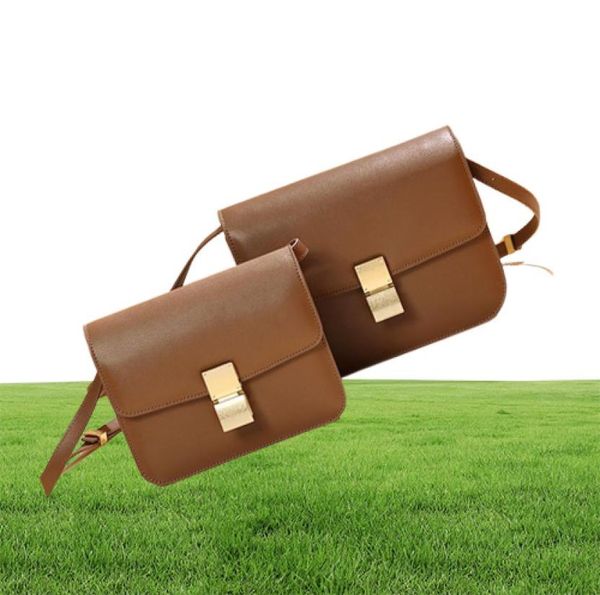 

evening bags 2021 luxury chic design bag classic box flap geniune leather tofu square with lock women casual shoulder crossbody2665472