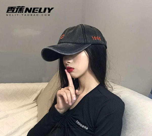 

caphat summer fashion korean female letter versatile sunshade baseball cap washed cowboy hat3592398, Blue;gray