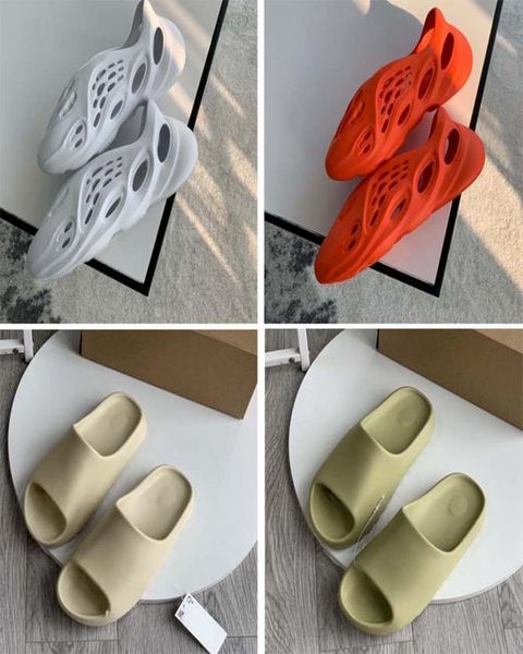 

classic slides men women slippers rnner slide bone earth brown resin desert sand triple black kids children beach 36-454128715