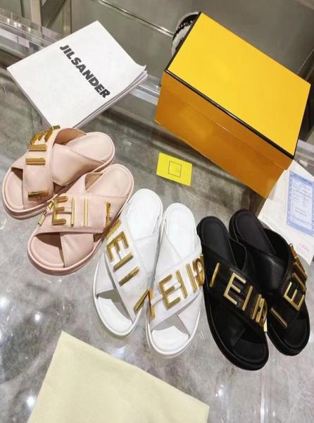 

designer slipper sliders mens womens summer sandals beach slippers ladies flip flops loafers black white blue slides chaussures sh9423116