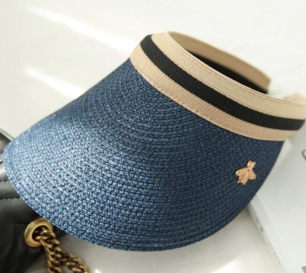 

2021 summer hat with bee pattern woman visors casquettes caps luxury designer cap beach hats beanie 5 colors optional188d5422833, Blue;gray