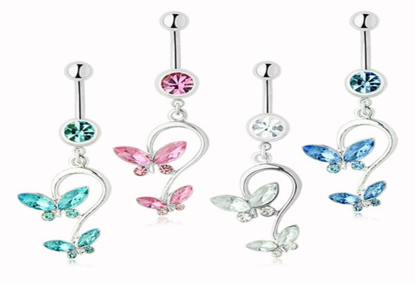 

d0053 bowknot belly navel button ring mix colors0123453965533, Silver