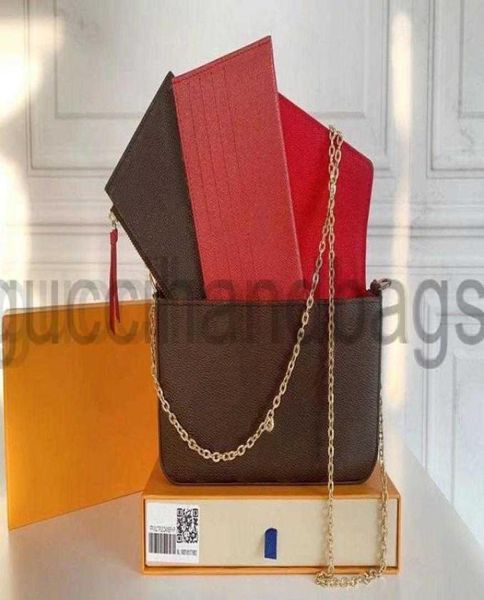 

fashion wallet designer women bags 3piece crossbody handbags purses embossed messenger clutch chain shoulder bag cross body tote 1033035, Red;black