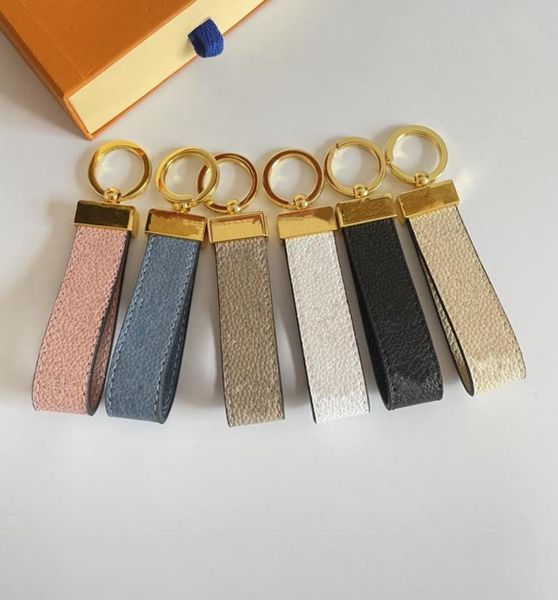 

key chain buckle lovers car keychain handmade leather designers keychains men women bag pendant accessories 6 color5799280, Silver