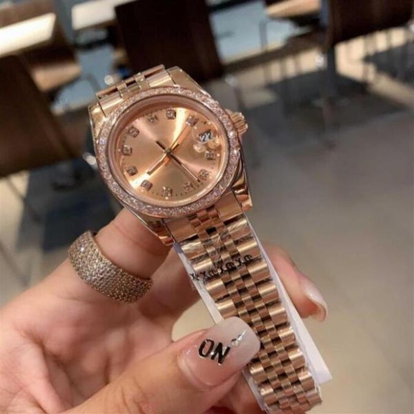 

women's watch 28mm 31mm 36mm men watches movement gold stainless steel woman movement diamond bezel lady ladies wristwatches241p, Slivery;brown