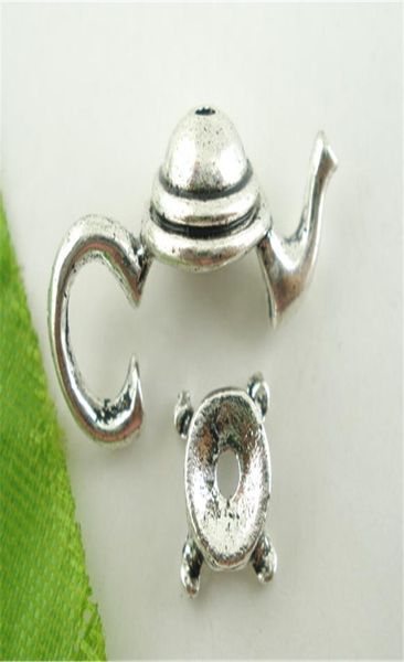 

zinc alloy 100 sets gold tonesilve tone teapot bead cap set findings 21x9mm3305659, Bronze;silver