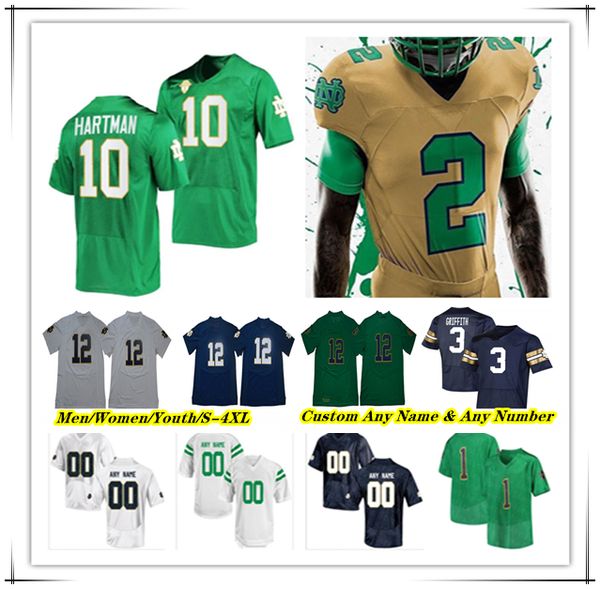 

custom notre dame nd fighting irish college football jerseys joe montana sam hartman audric estime jeremiyah love gi'bran payne jayden, Black