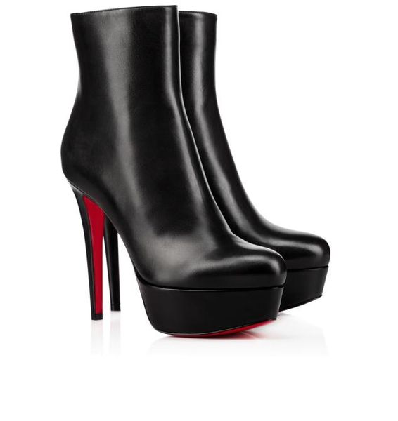 

luxury fashion women ankle boots high heels bianca booty 120 mm pumps suede leather platforms wedding party chunky heel short booties with b, Black