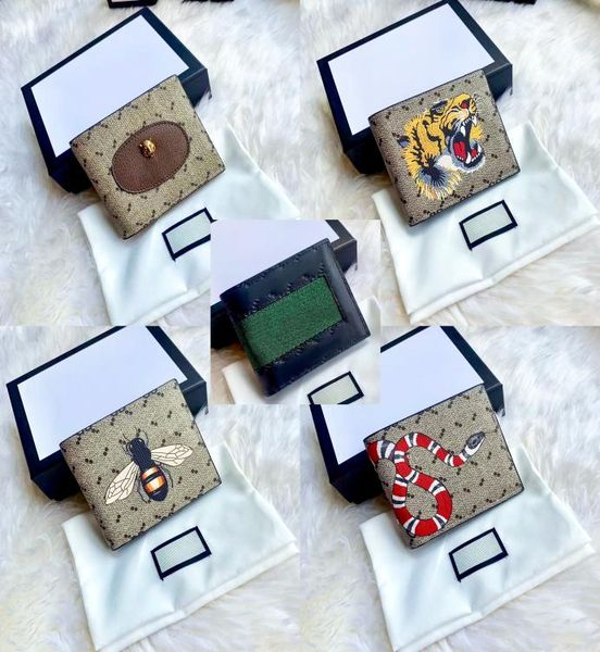 

designer little bee tiger card holders graffiti bags luxury coin purses genuine wallets leather men fashion handbags with box wome8291718, Red;blue