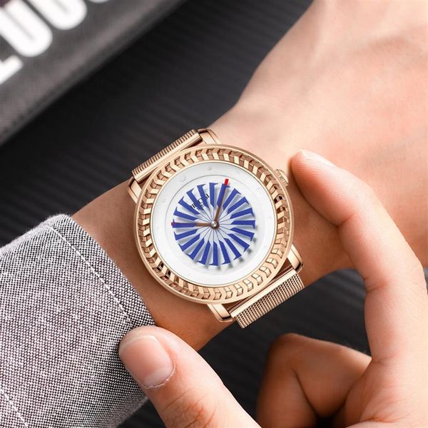 

2022 dress men's watch unique dial mobile steel mesh belt shi ying analog watch 3atm waterproof men's watch266i, Slivery;brown