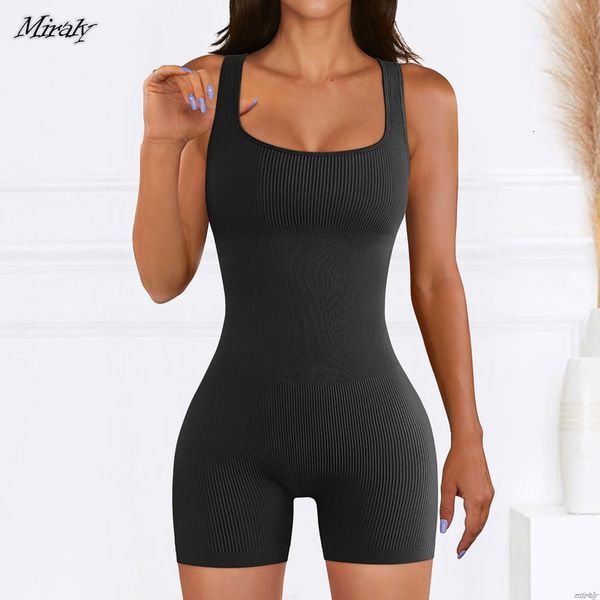 

womens shapers square neck bodysuit shaperwear women yoga rompers workout ribbed sleeveless sport romper tummy control body jumpsuit 230905, Black;white