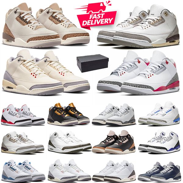 

jumpman 3 3s mens basketball shoes palomino white cement elephant muslin racer blue cardinal red black cat neapolitan wizards men women spor