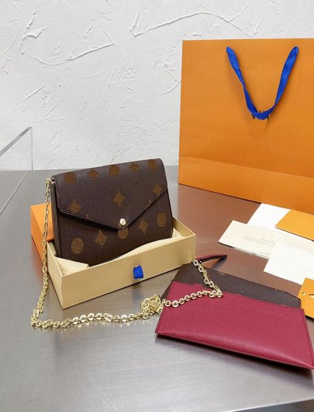 

2021 womens luxurys designers shoulder bags multi felicie pochette wallet on chains card holder calfskin messenger crossbody purse5874313